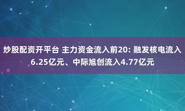 炒股配资开平台 主力资金流入前20: 融发核电流入6.25亿元、中际旭创流入4.77亿元